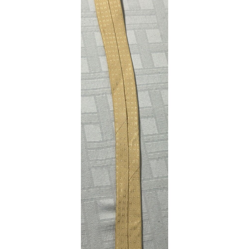 HERMES Men Neck Tie Gold Beige Yellow Initial H All Over Print 100% Silk Vtg. - Picture 14 of 16